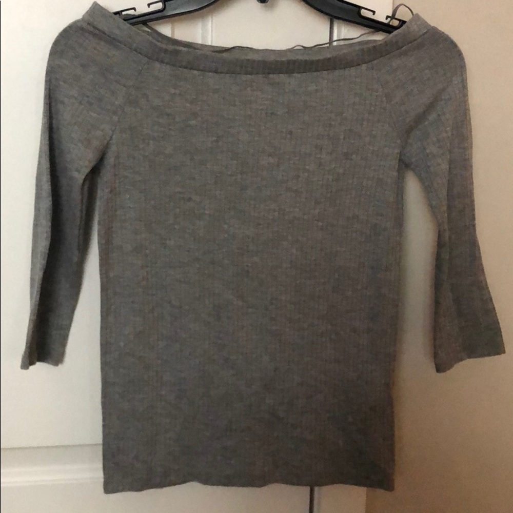 Zara trf Gray 3/4 off shoulder top